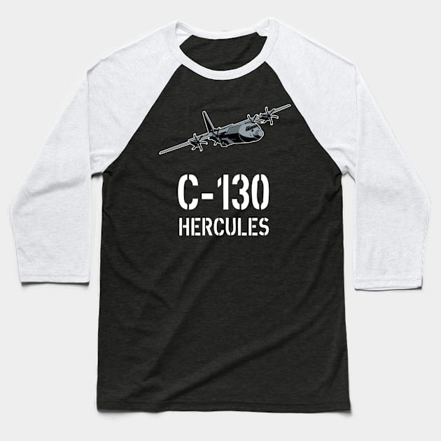 C-130 Hercules design Baseball T-Shirt by KuTees